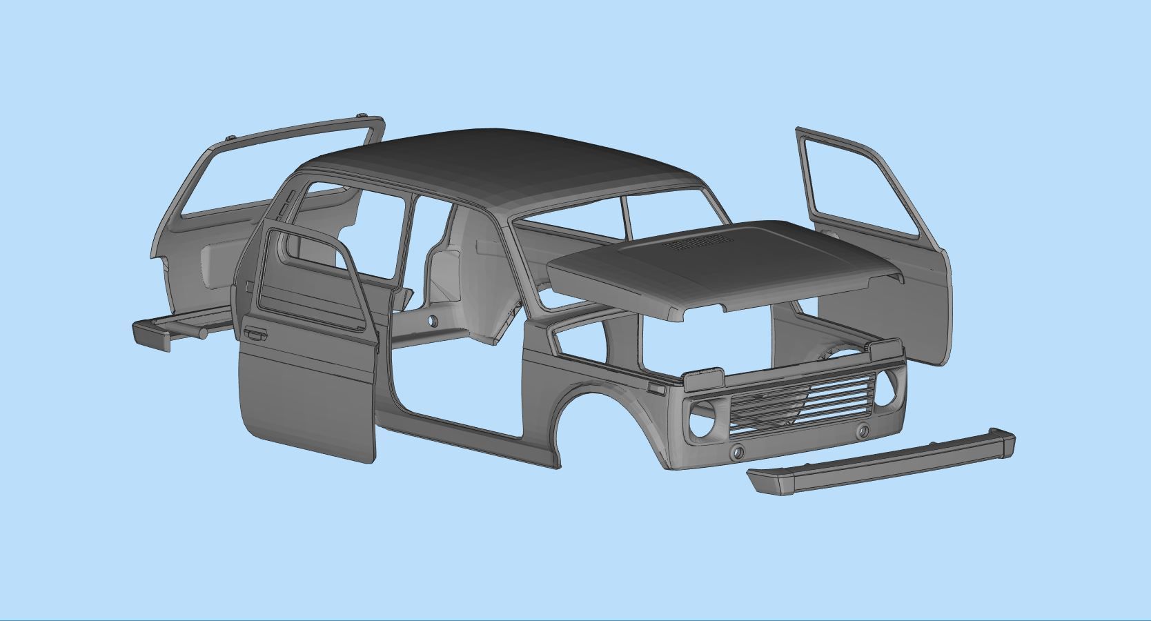Custom bodies rc car files LADA Niva Russian SUVs 3D print model_15