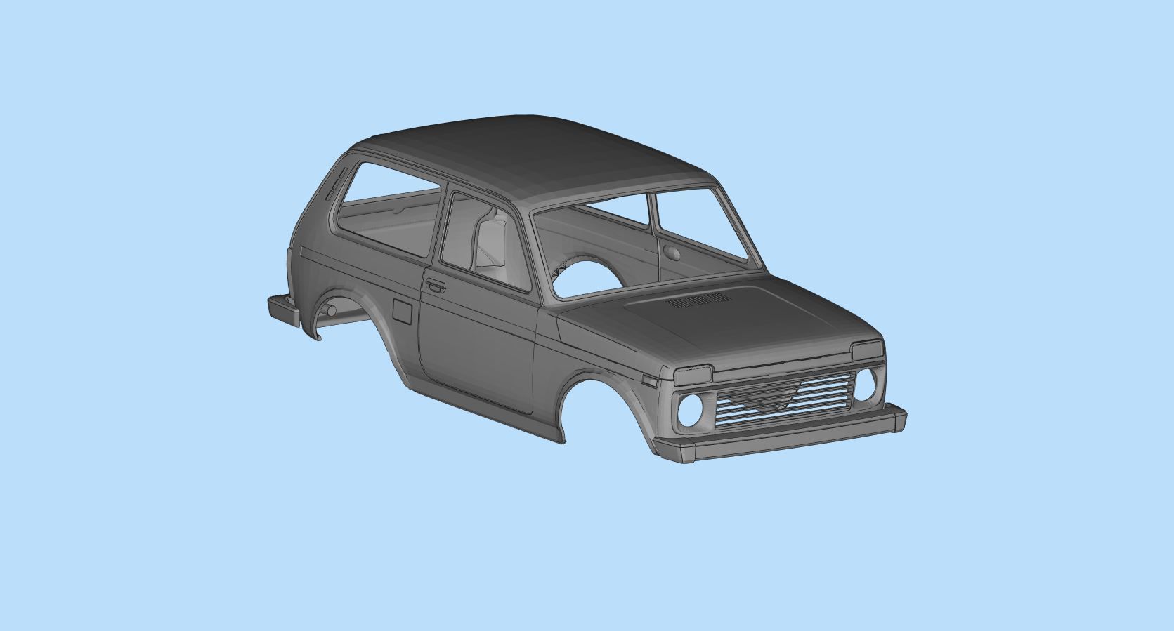 Custom bodies rc car files LADA Niva Russian SUVs 3D print model_17