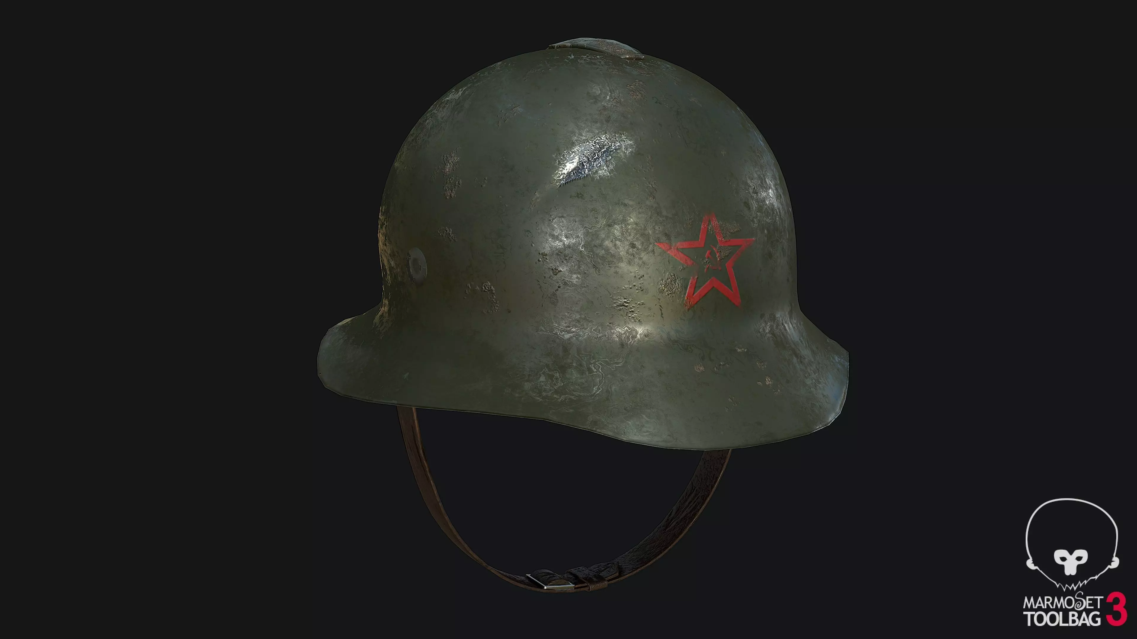 WW2 Russian Army Helmet Classic Low-poly 3D model_0