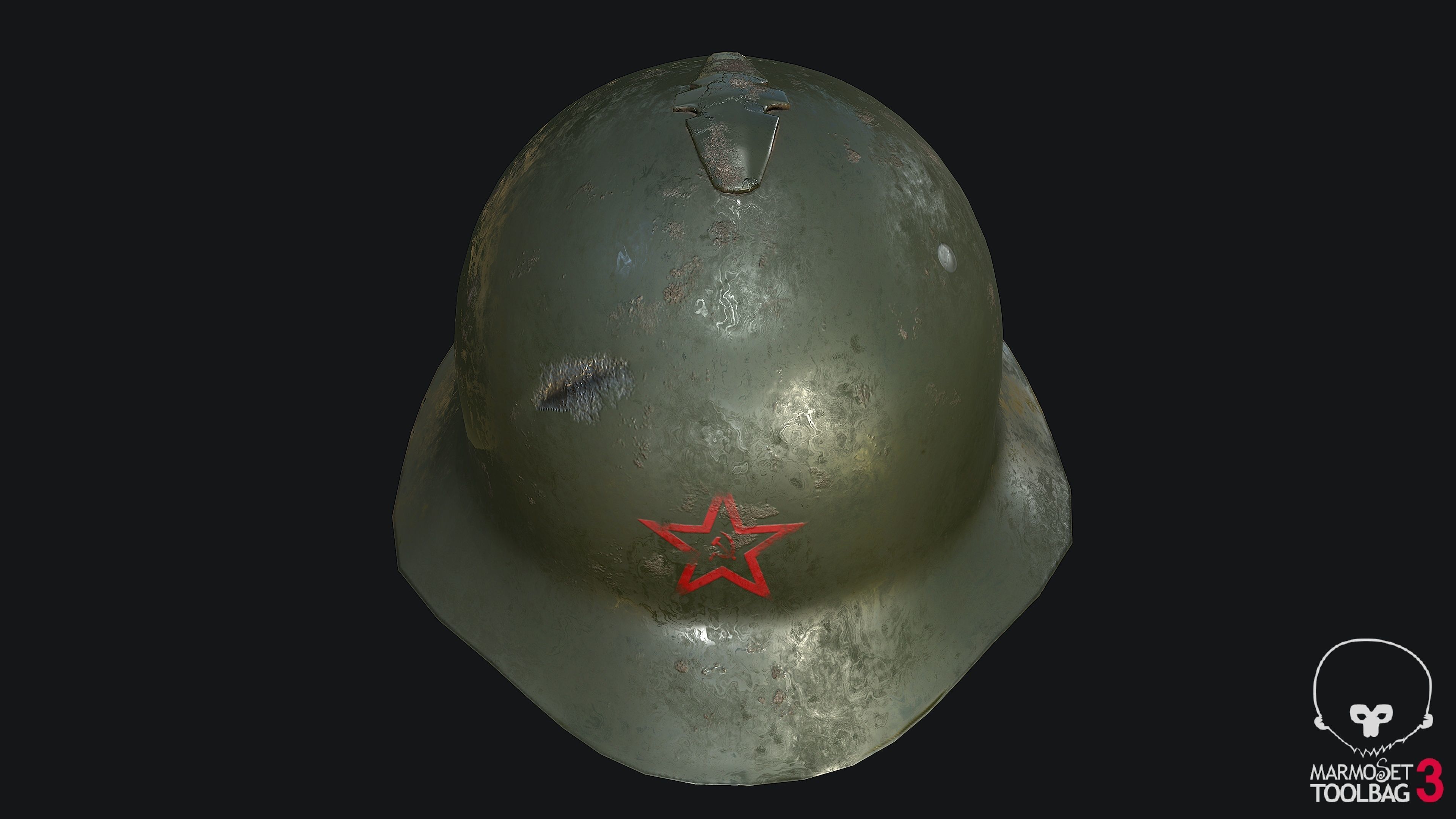 WW2 Russian Army Helmet Classic Low-poly 3D model_6
