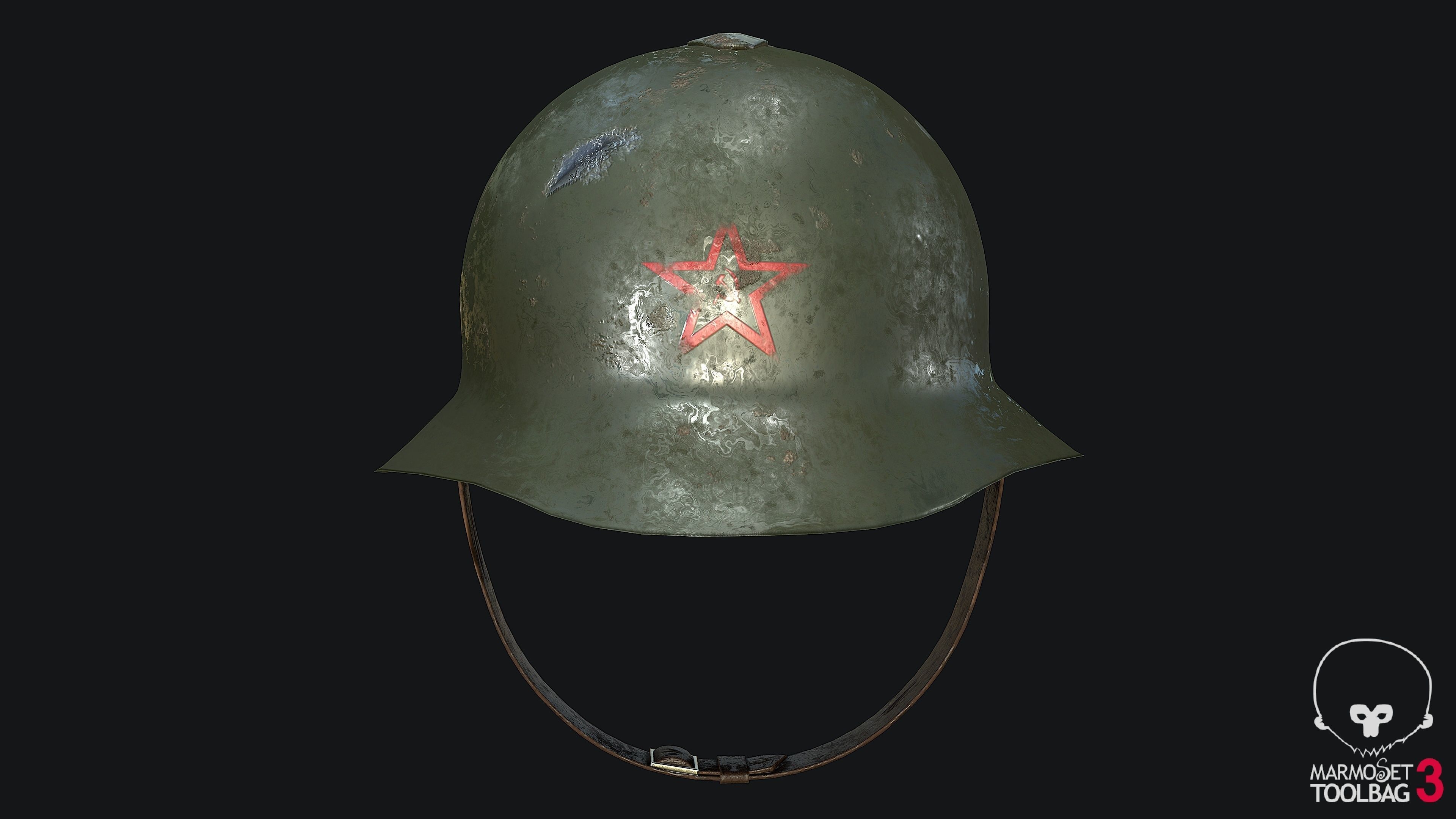 WW2 Russian Army Helmet Classic Low-poly 3D model_2