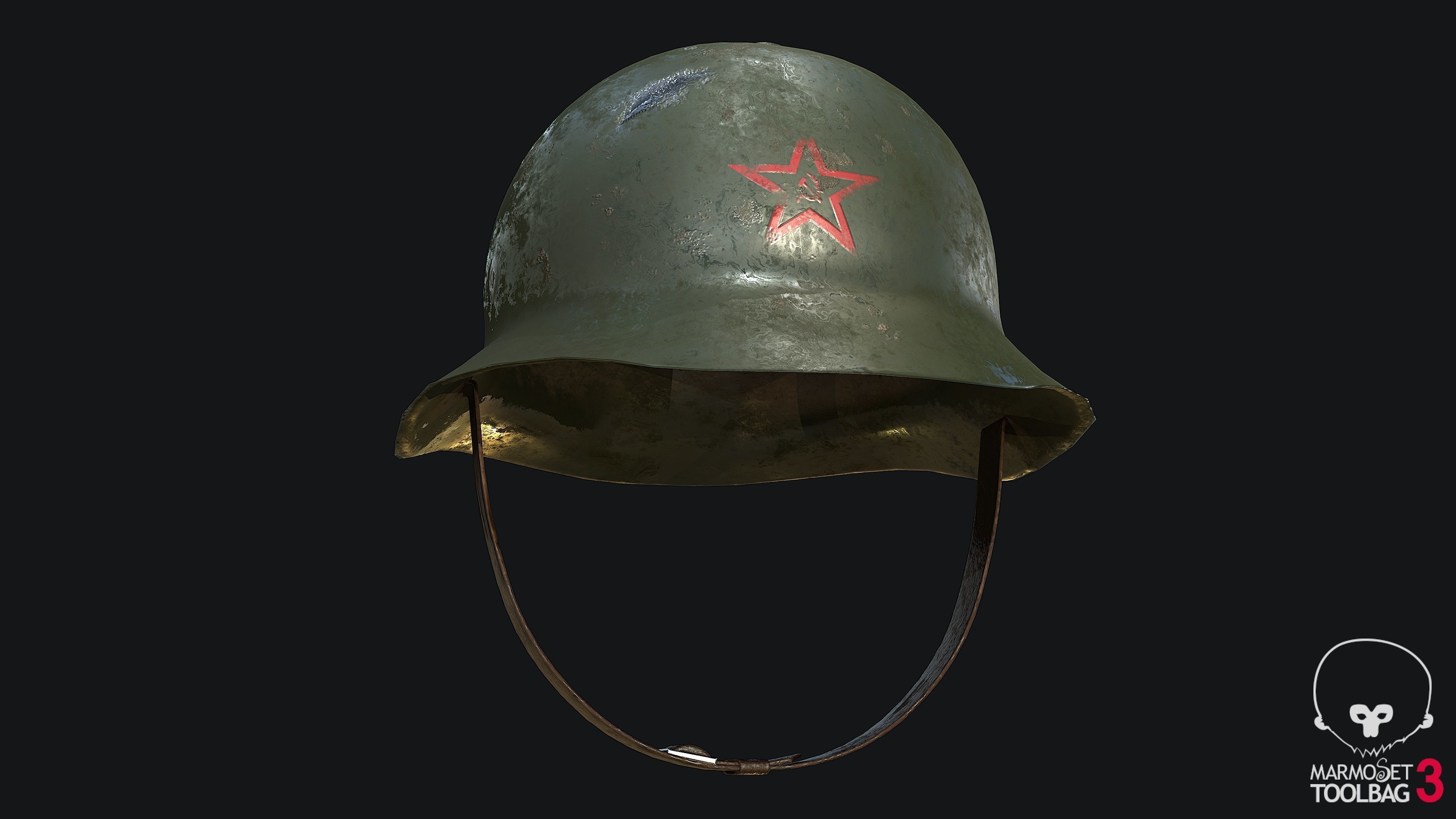 WW2 Russian Army Helmet Classic Low-poly 3D model_1