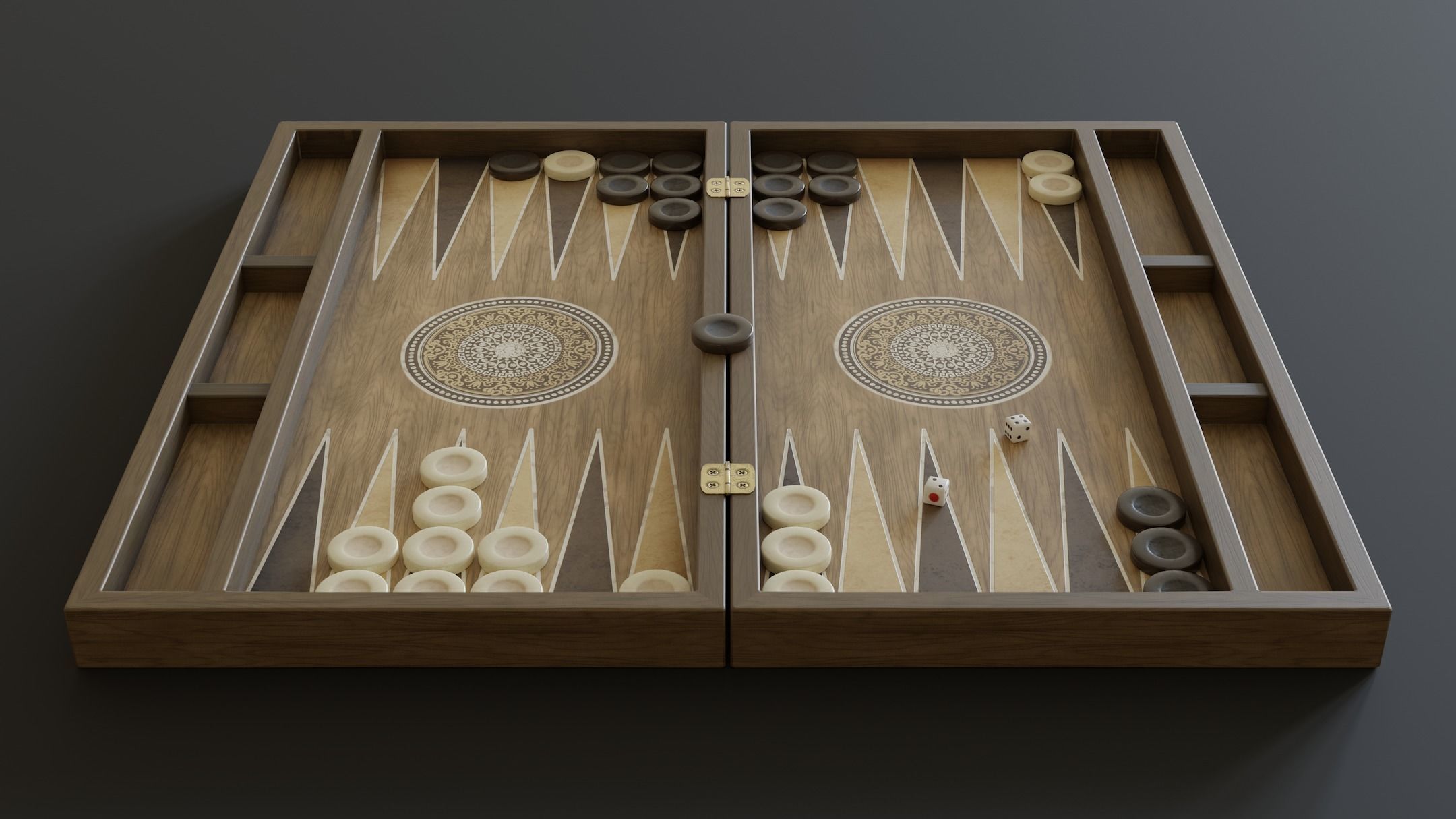 Backgammon Low-poly 3D model_5