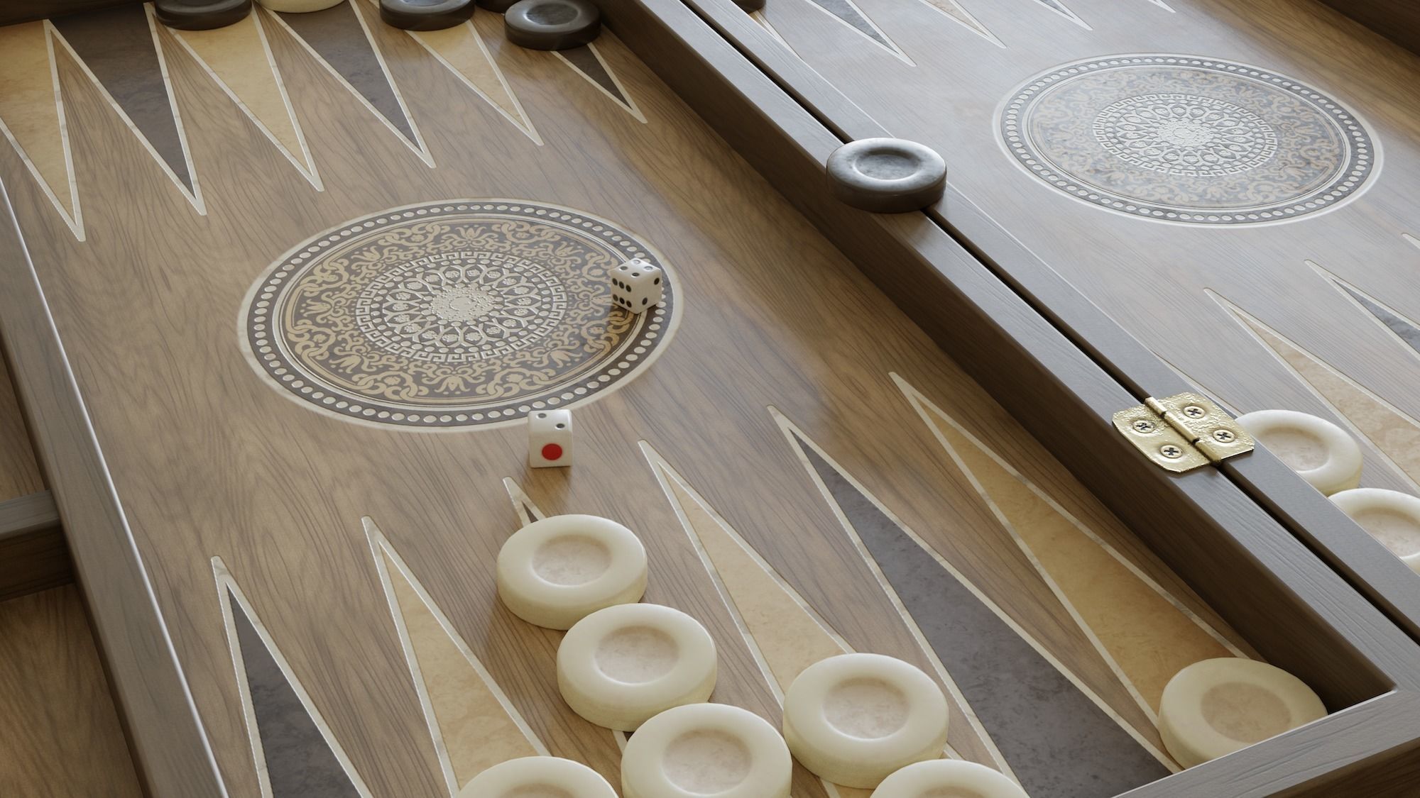 Backgammon Low-poly 3D model_6