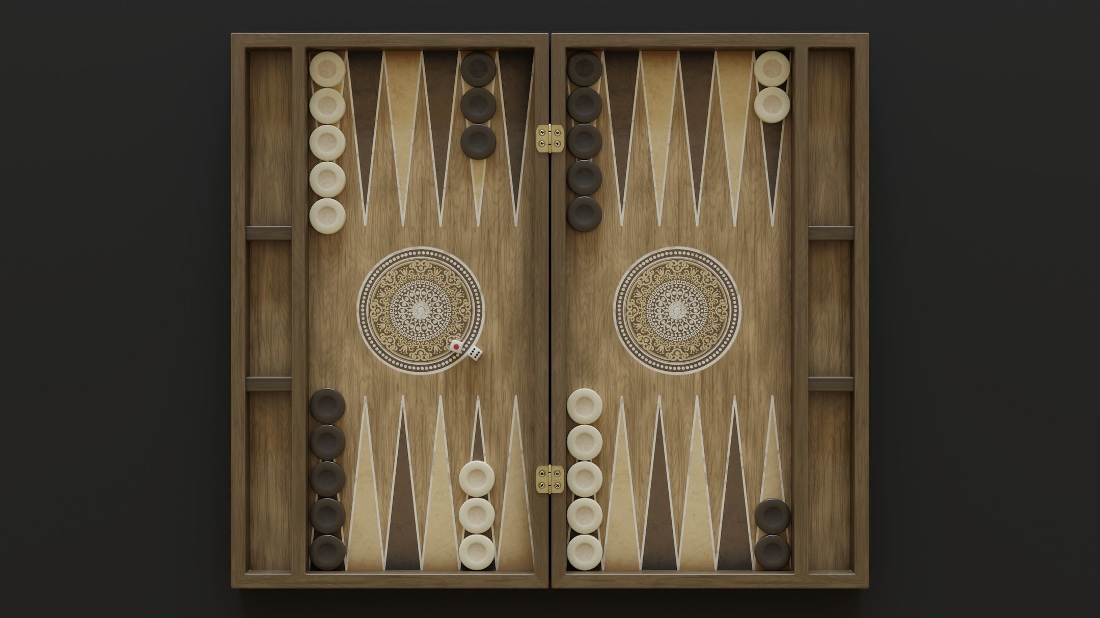 Backgammon Low-poly 3D model_2