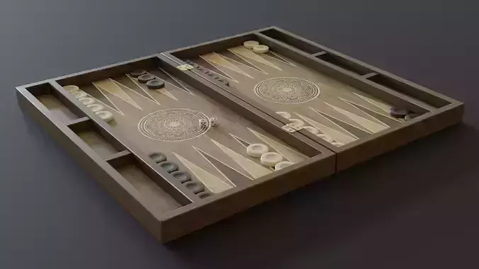 Backgammon Low-poly 3D model