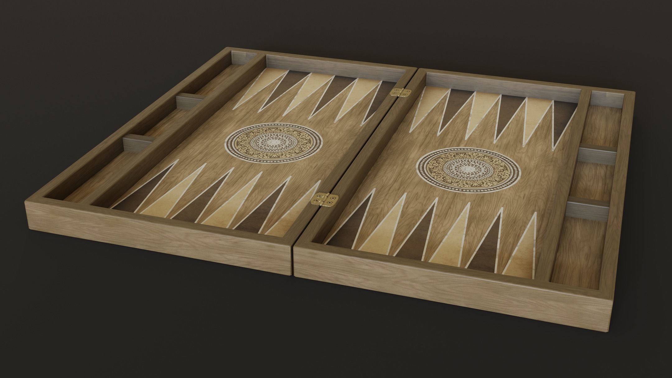Backgammon Low-poly 3D model_4