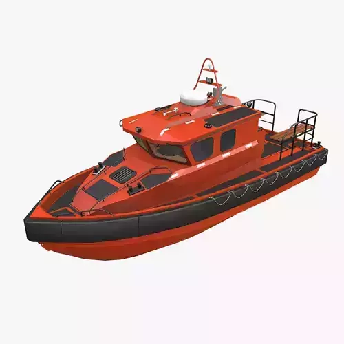 Rescue Motor Boat Low-poly 3D model