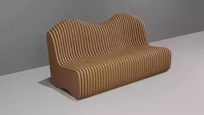 LowPoly Furniture Parametric Bench 01