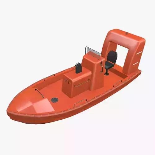 Rescue Motor Boat 2 Low-poly 3D model