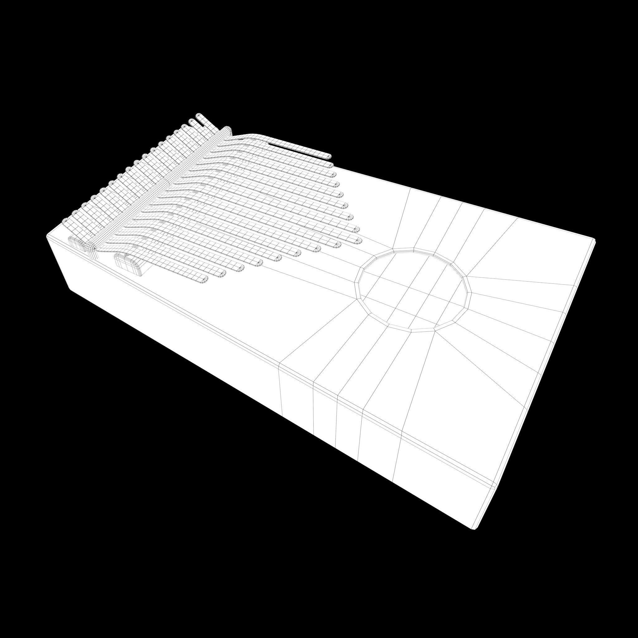 kalimba lowpoly 3d model wooden xylophone Low-poly 3D model_5