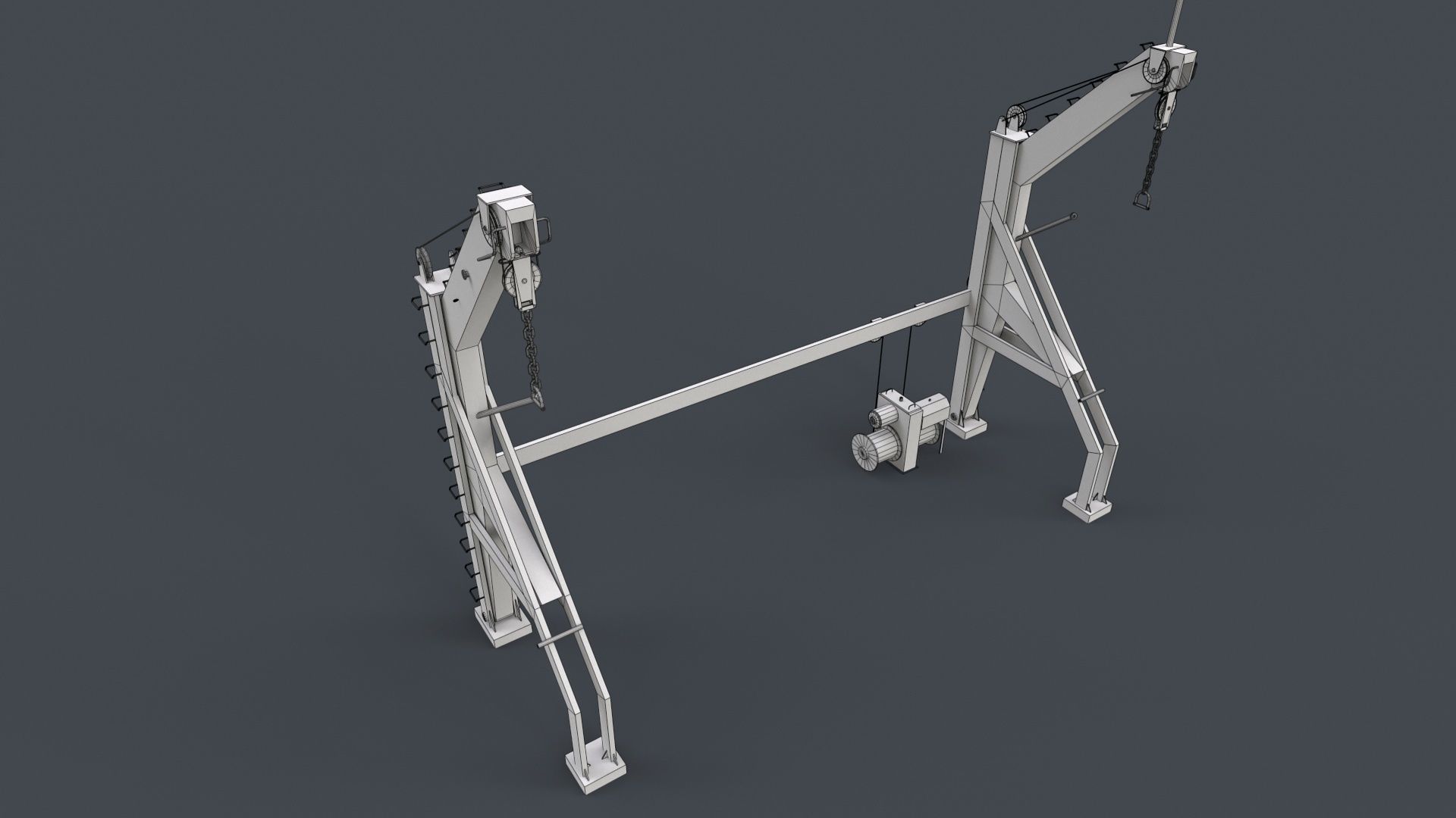 Ship Deck Davit Low-poly 3D model_18