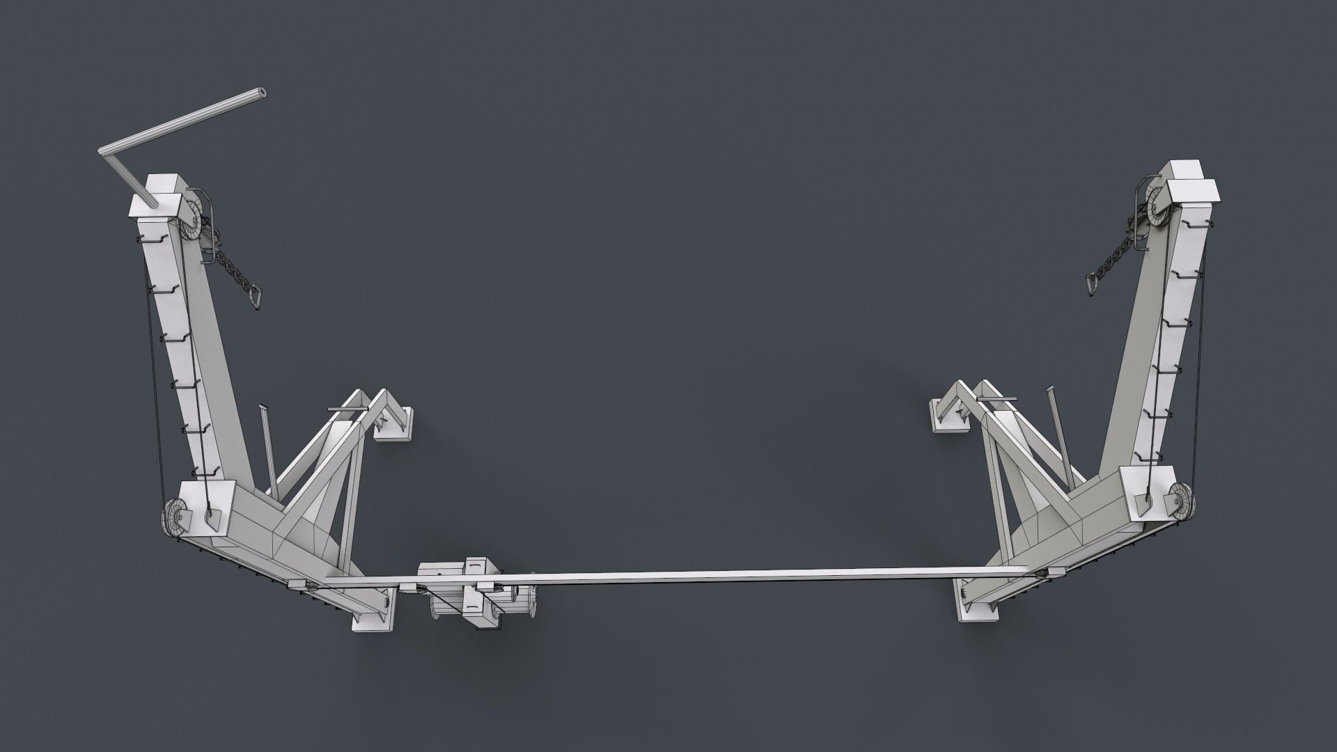 Ship Deck Davit Low-poly 3D model_17