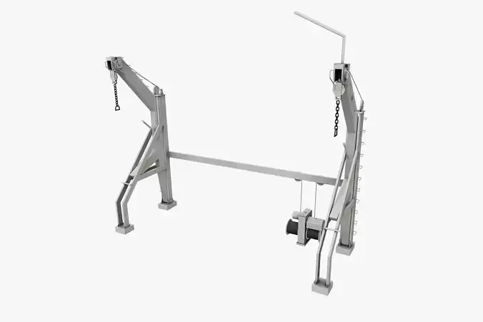 Ship Deck Davit Low-poly 3D model