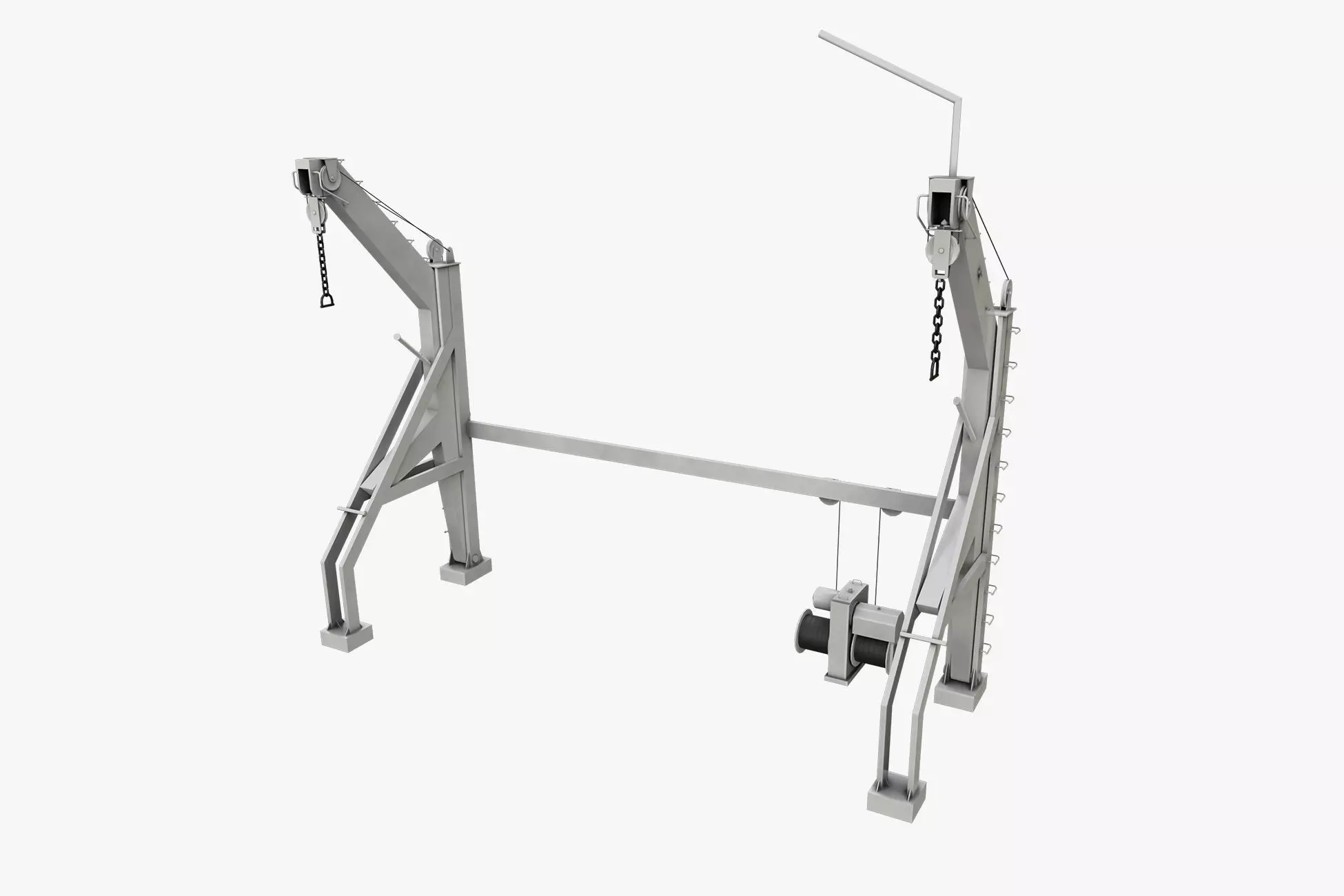 Ship Deck Davit Low-poly 3D model_0