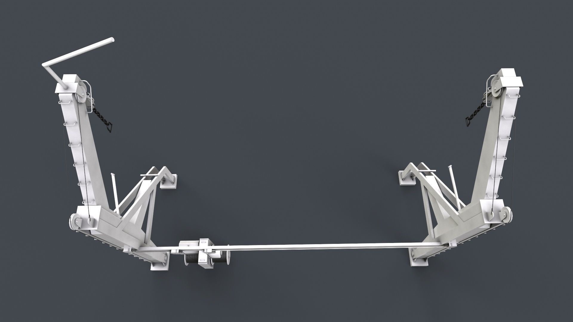 Ship Deck Davit Low-poly 3D model_9