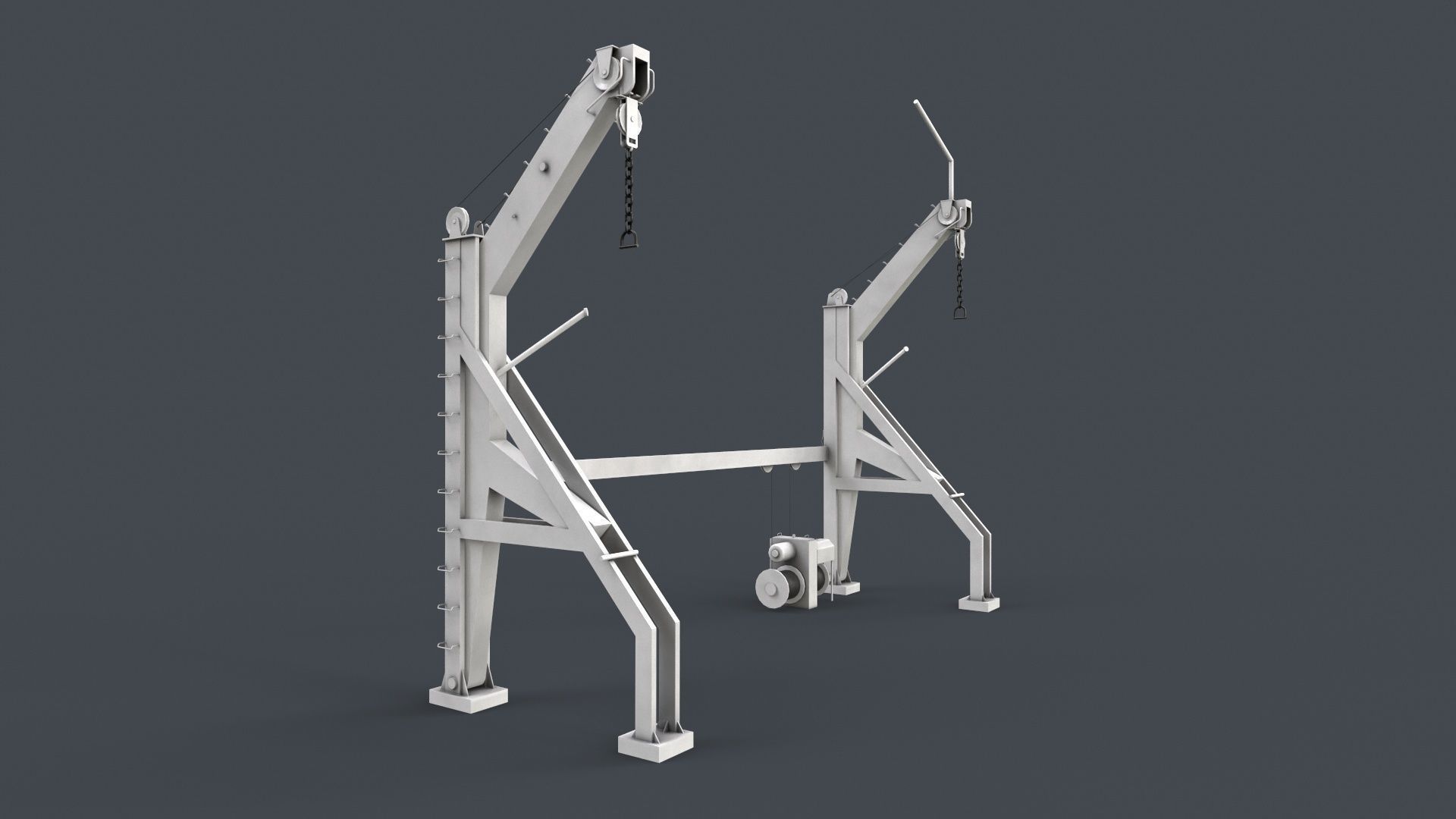 Ship Deck Davit Low-poly 3D model_8