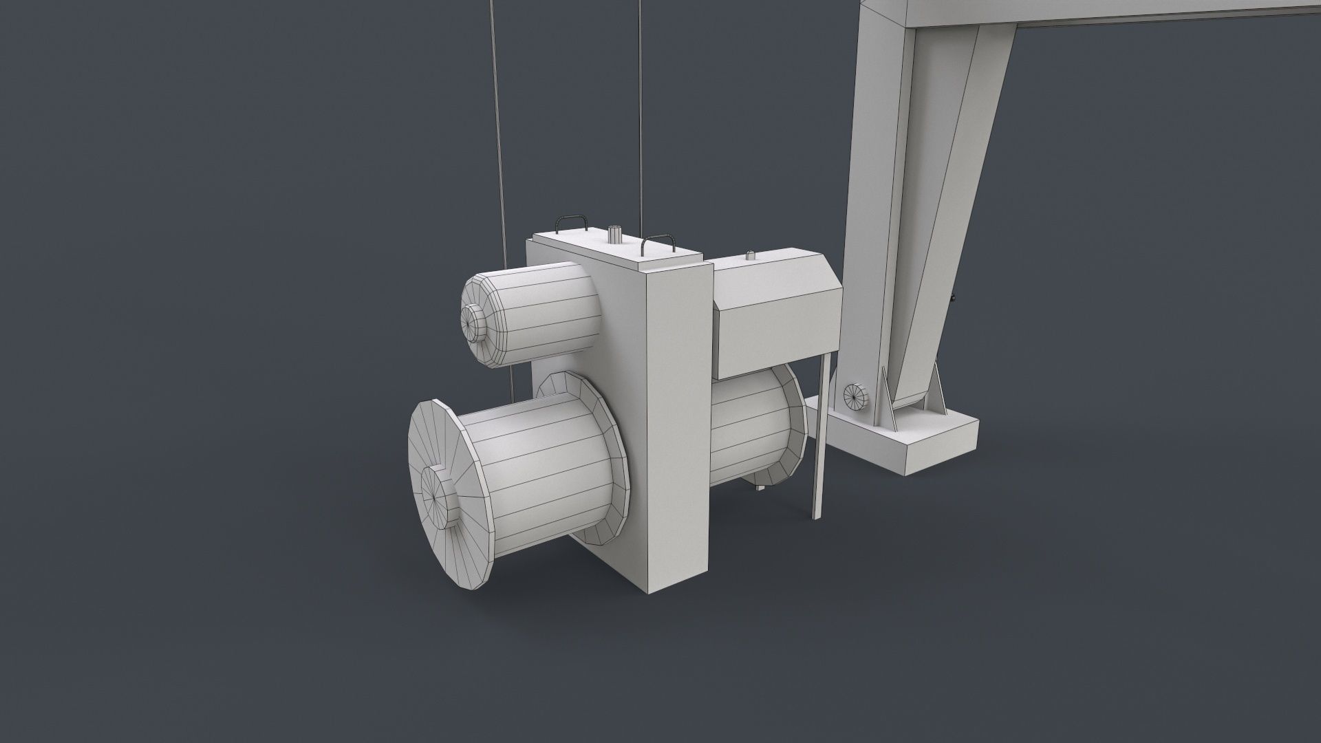 Ship Deck Davit Low-poly 3D model_14