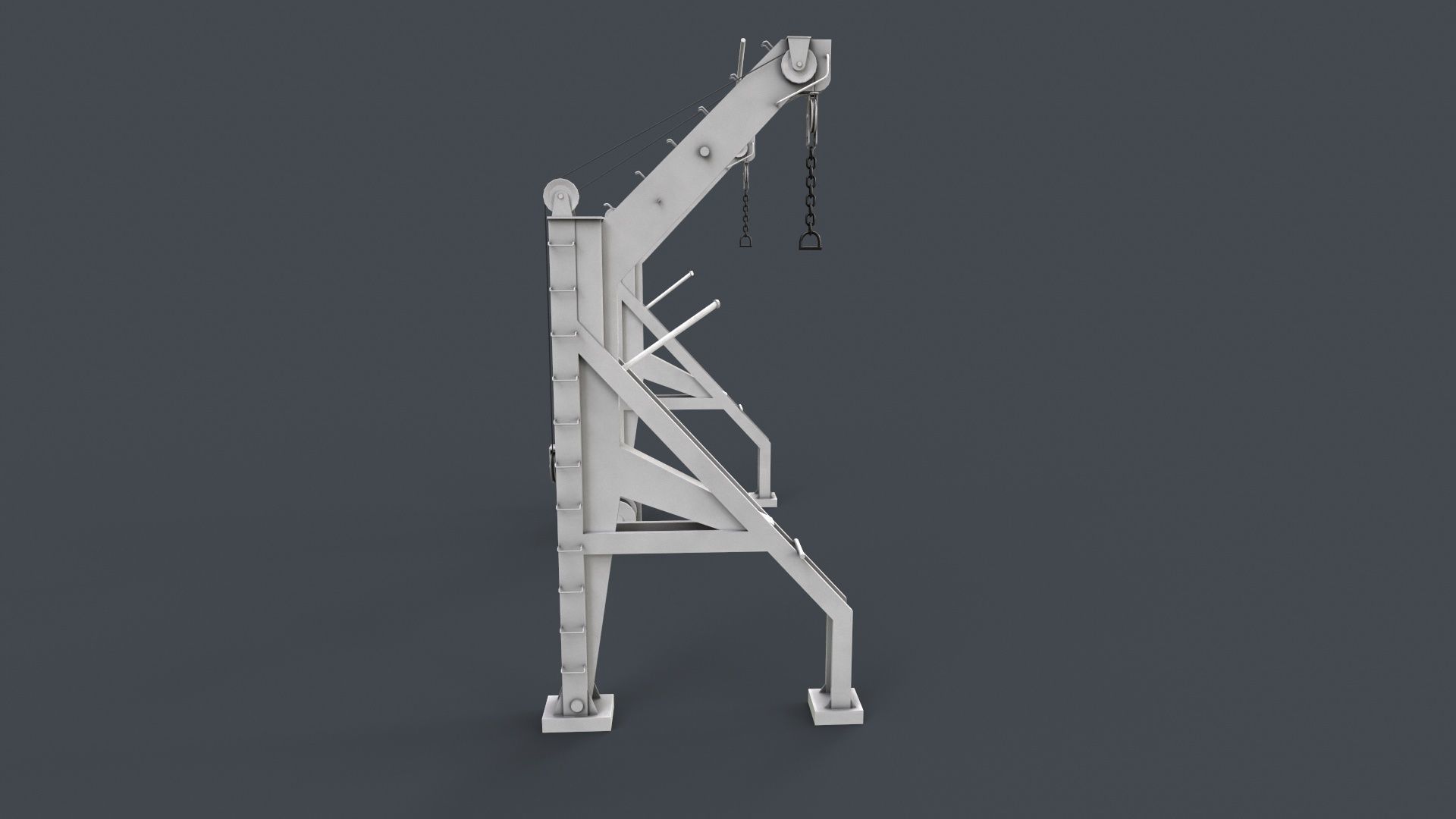 Ship Deck Davit Low-poly 3D model_7