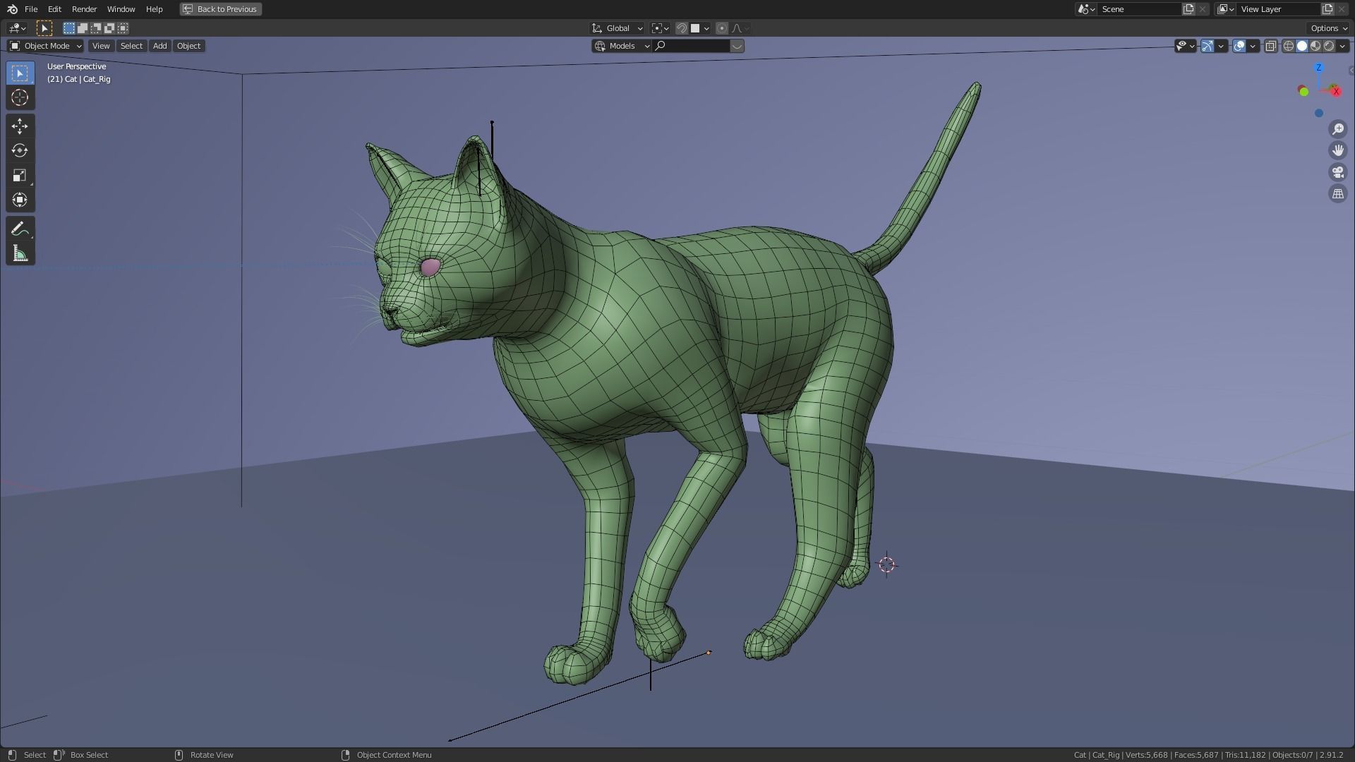 Realistic orange and white cat 3D model_7