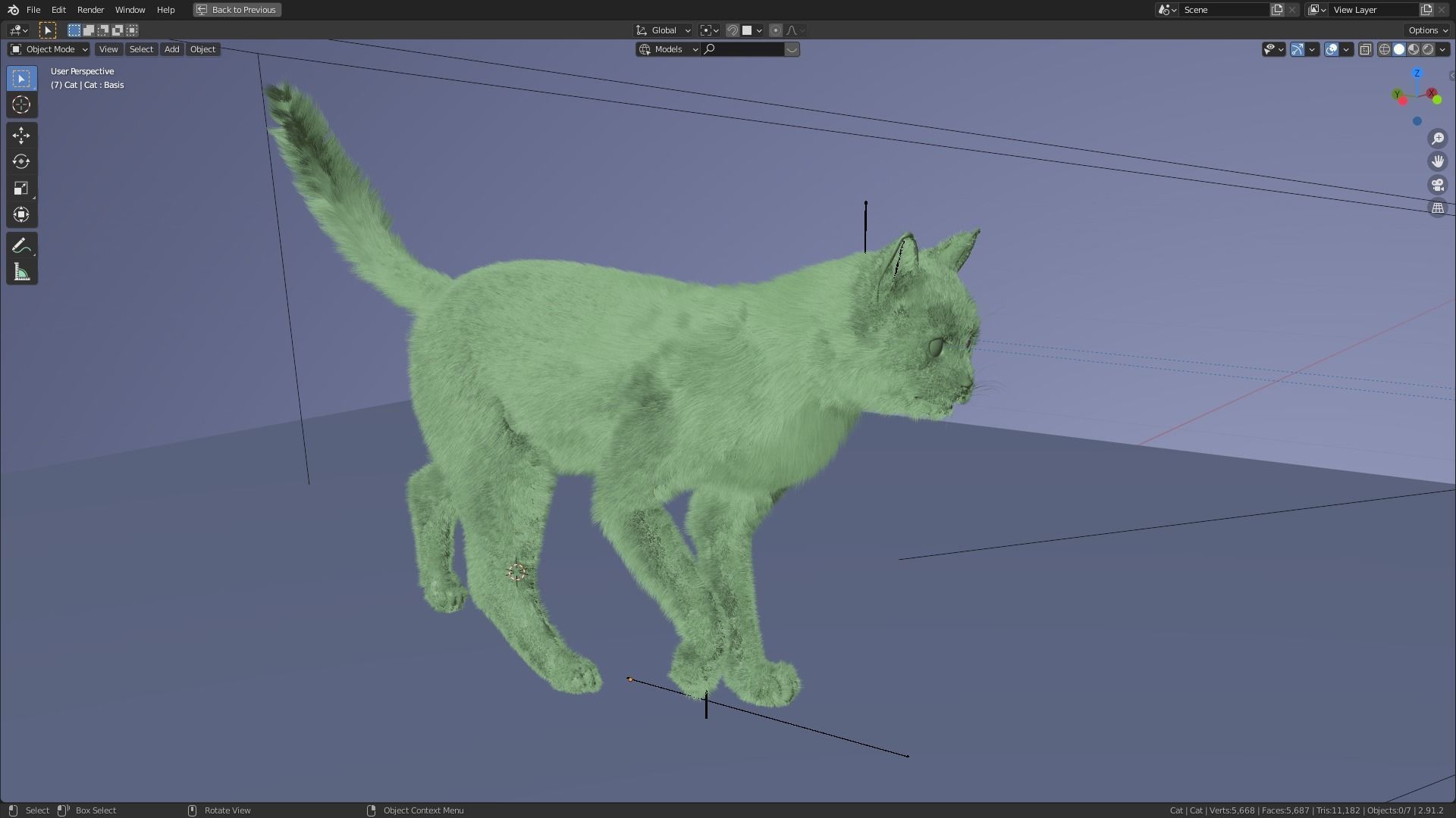 Realistic orange and white cat 3D model_6