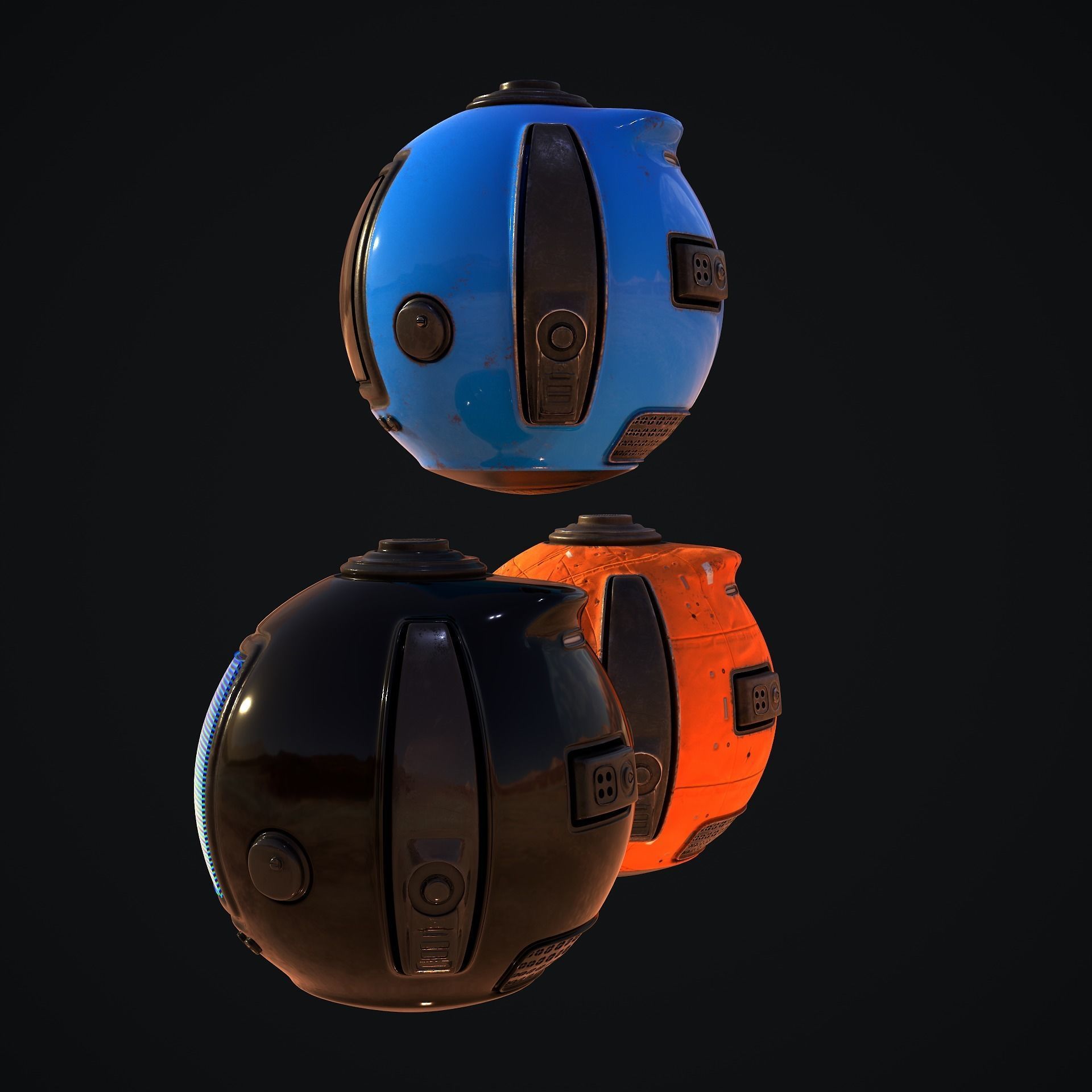 Sci-Fi Drone III Low-poly 3D model_7
