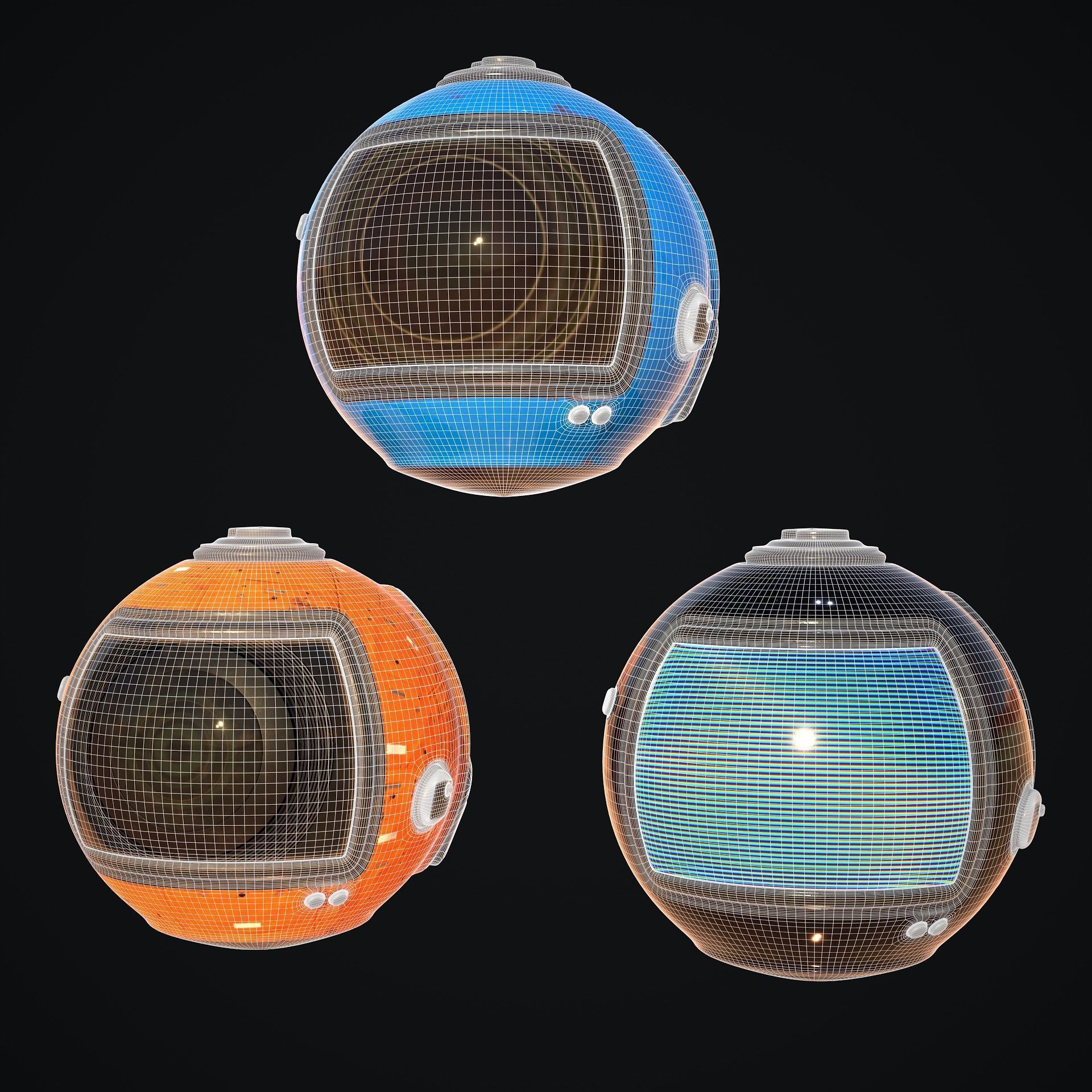 Sci-Fi Drone III Low-poly 3D model_4