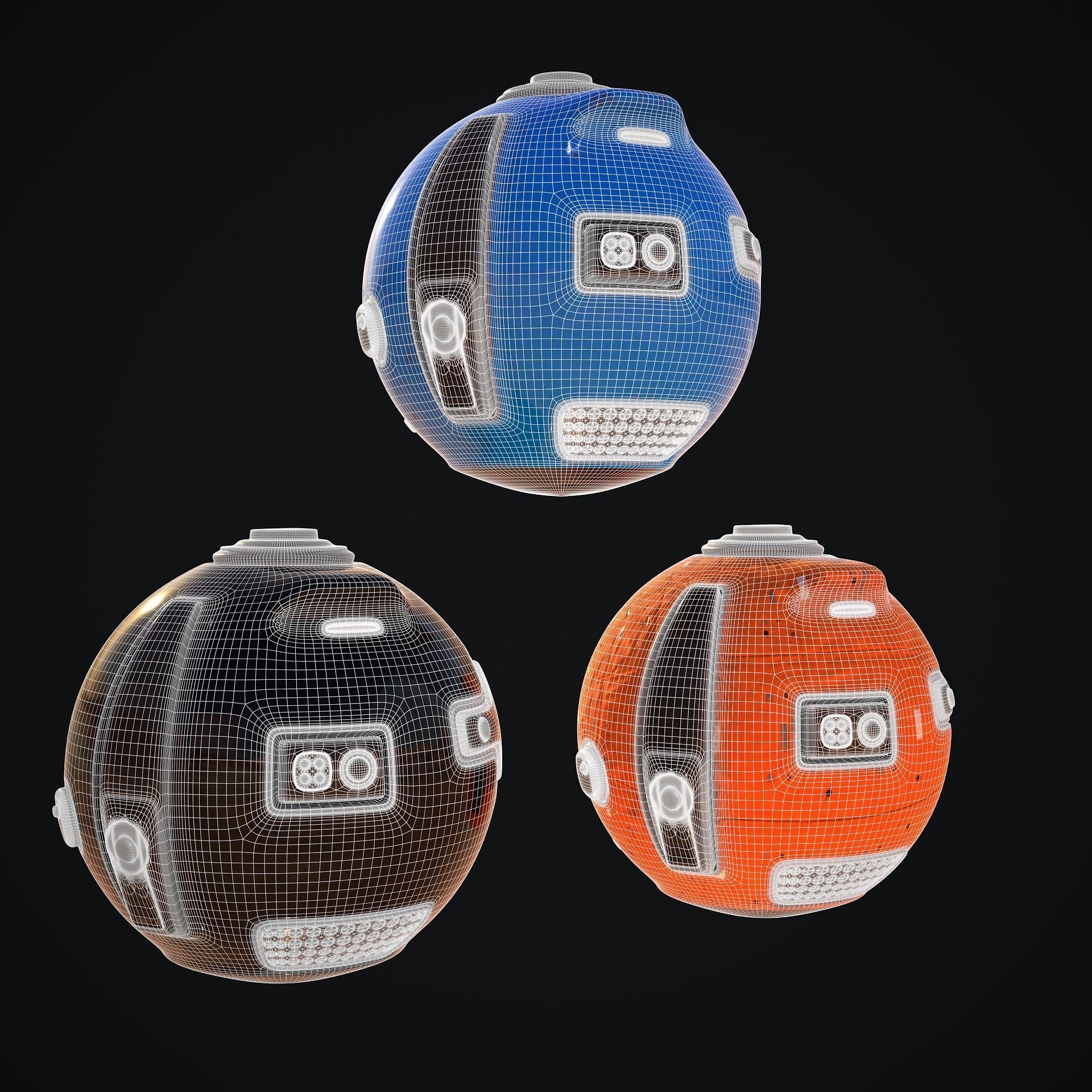 Sci-Fi Drone III Low-poly 3D model_15