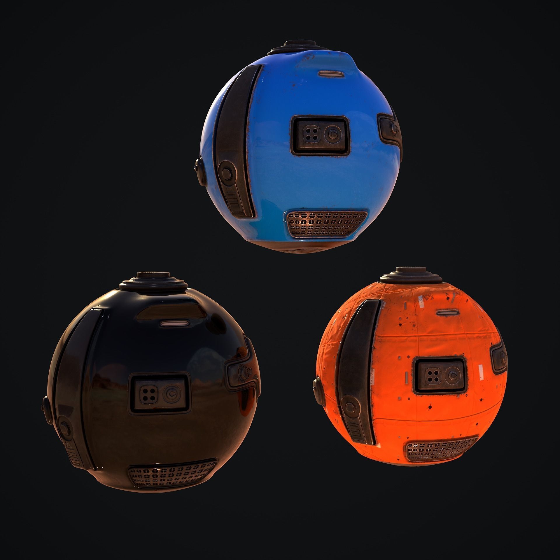 Sci-Fi Drone III Low-poly 3D model_8