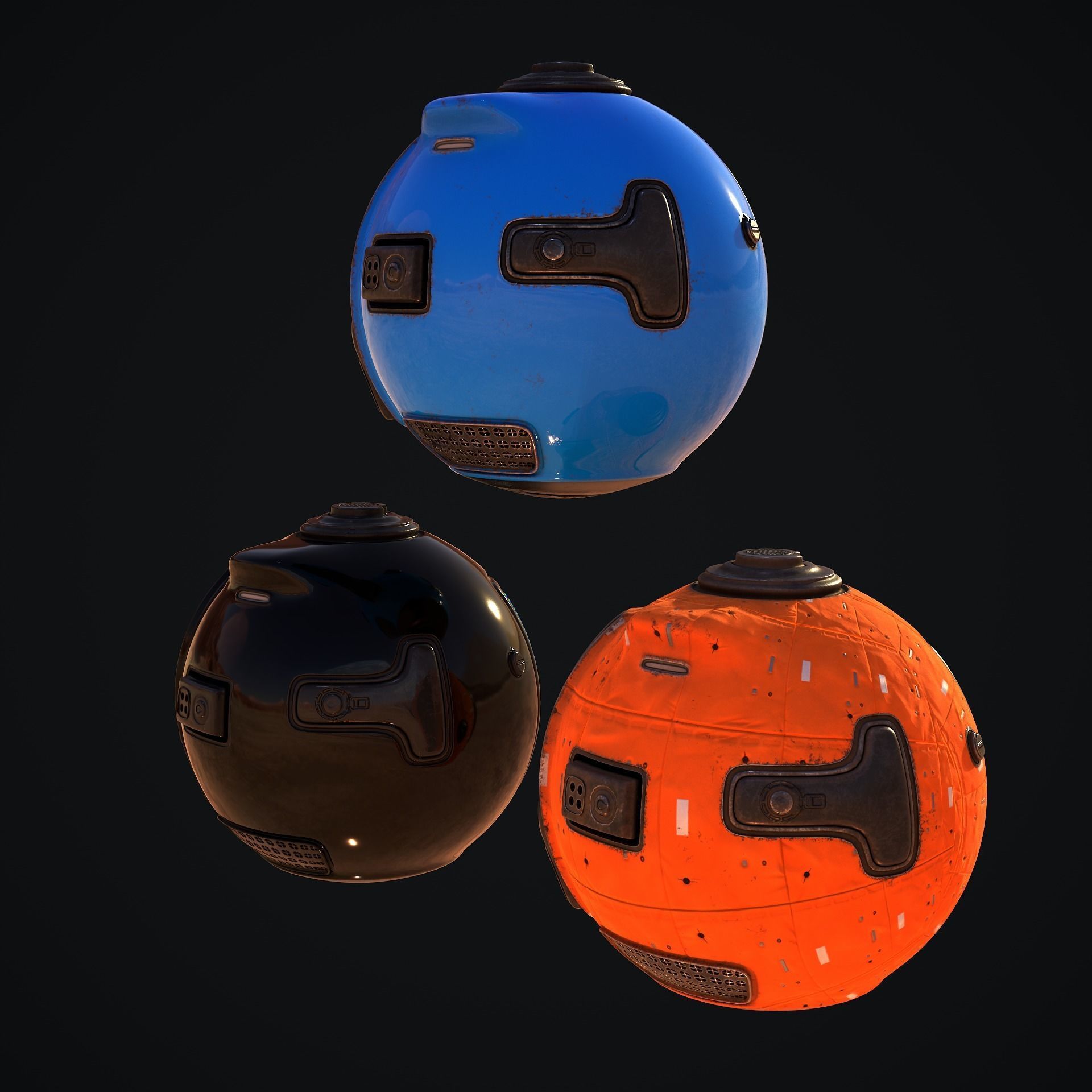 Sci-Fi Drone III Low-poly 3D model_9