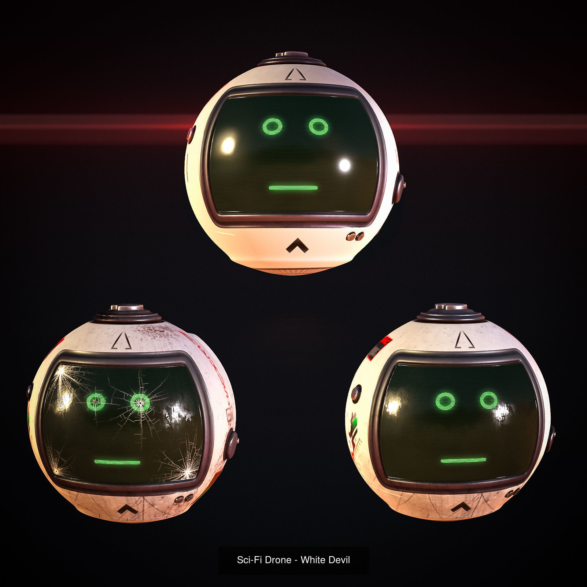 Sci-Fi Drone Pack 3D Model Collection_7