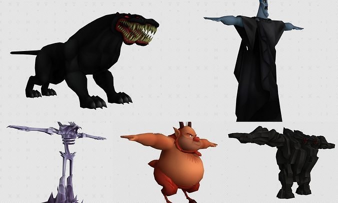 Cartoon - Characters 3 Low-poly 3D model