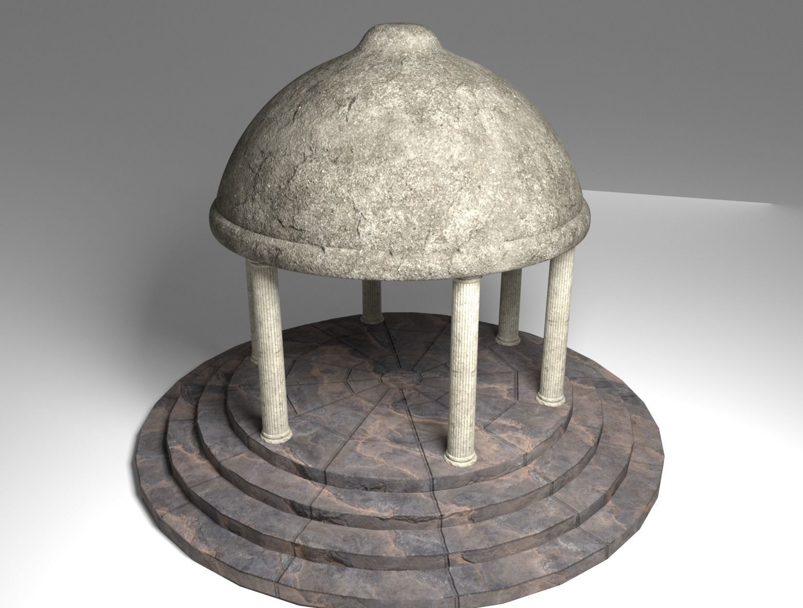 TEMPLE stone gazebo 3D model_2