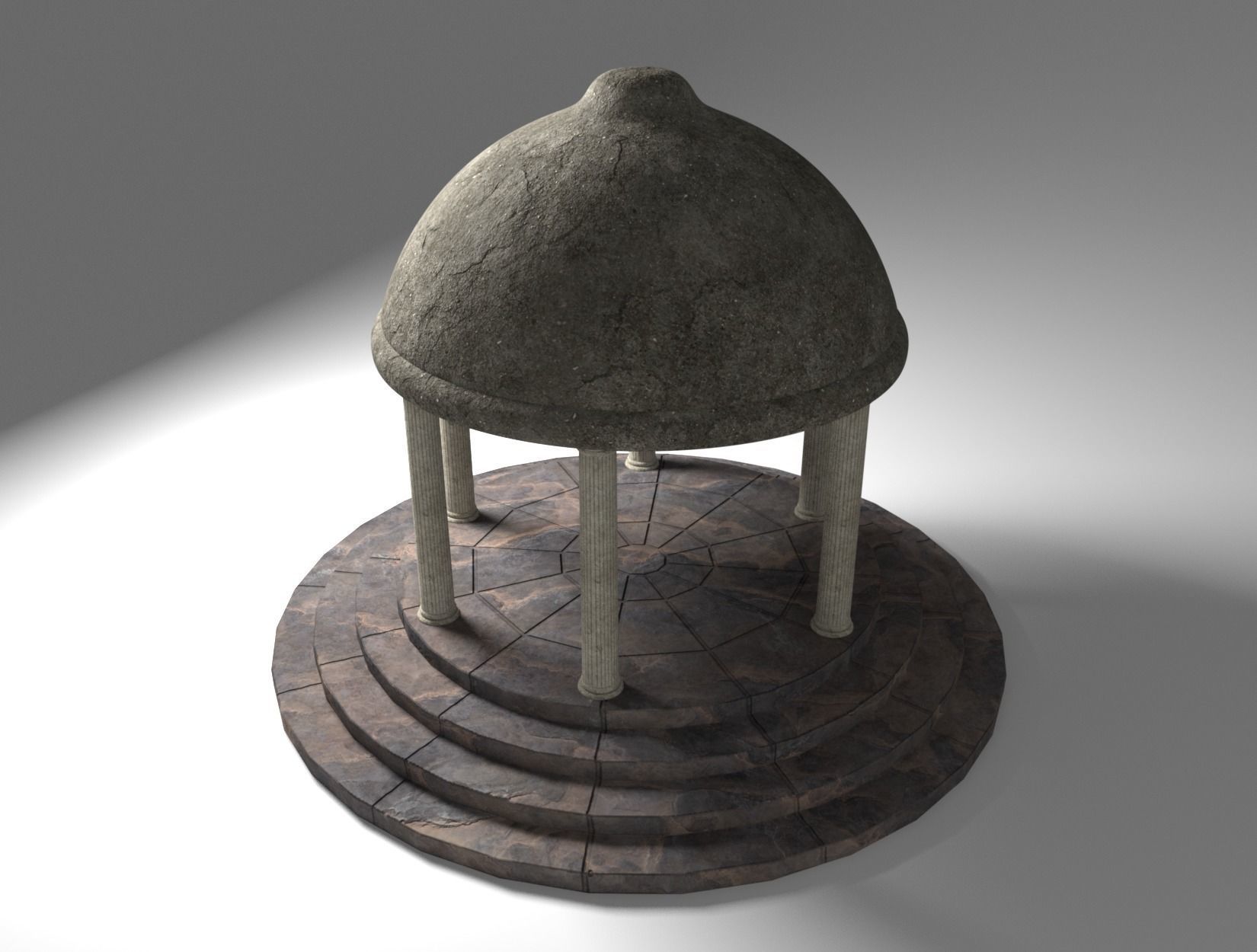 TEMPLE stone gazebo 3D model_7