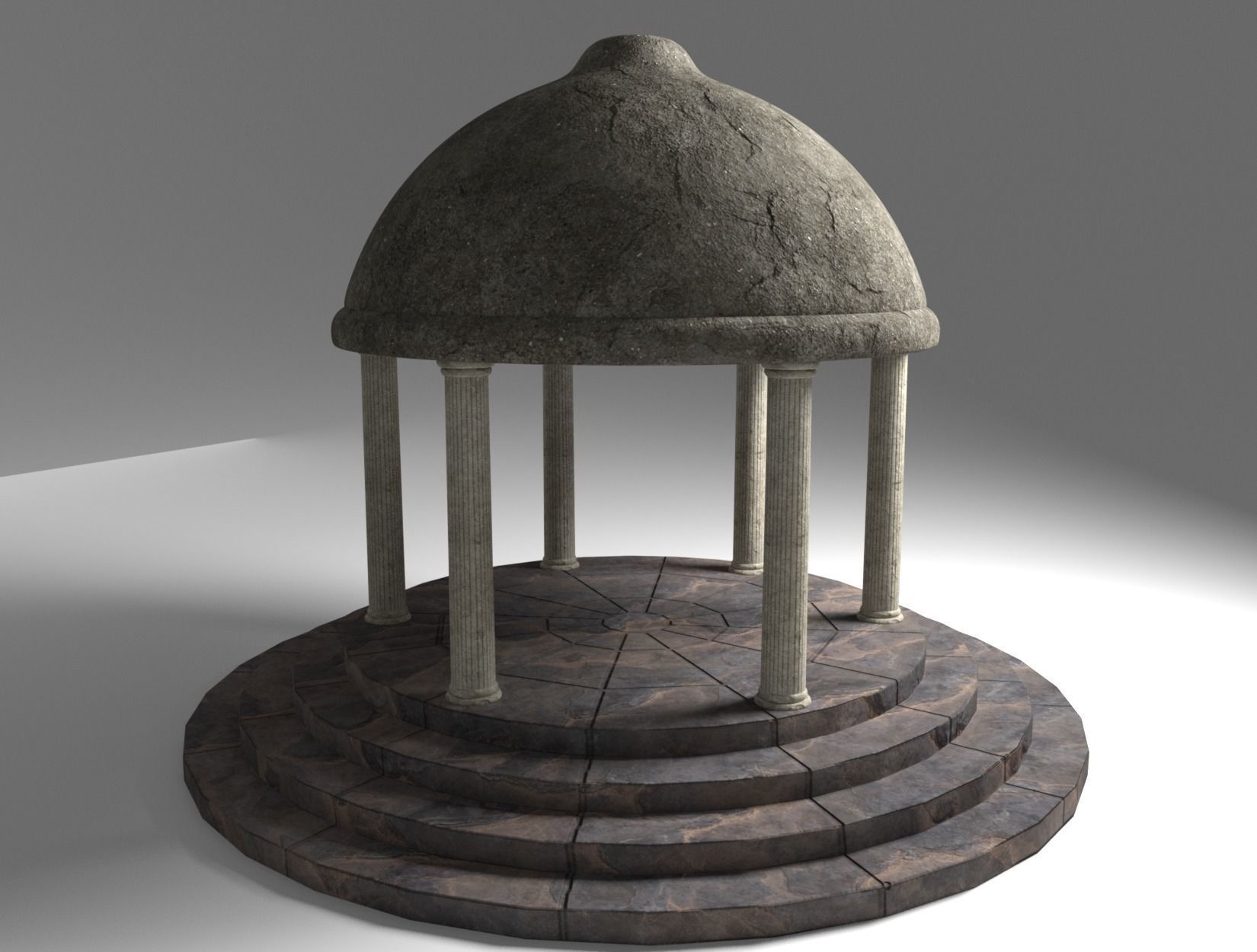 TEMPLE stone gazebo 3D model_5