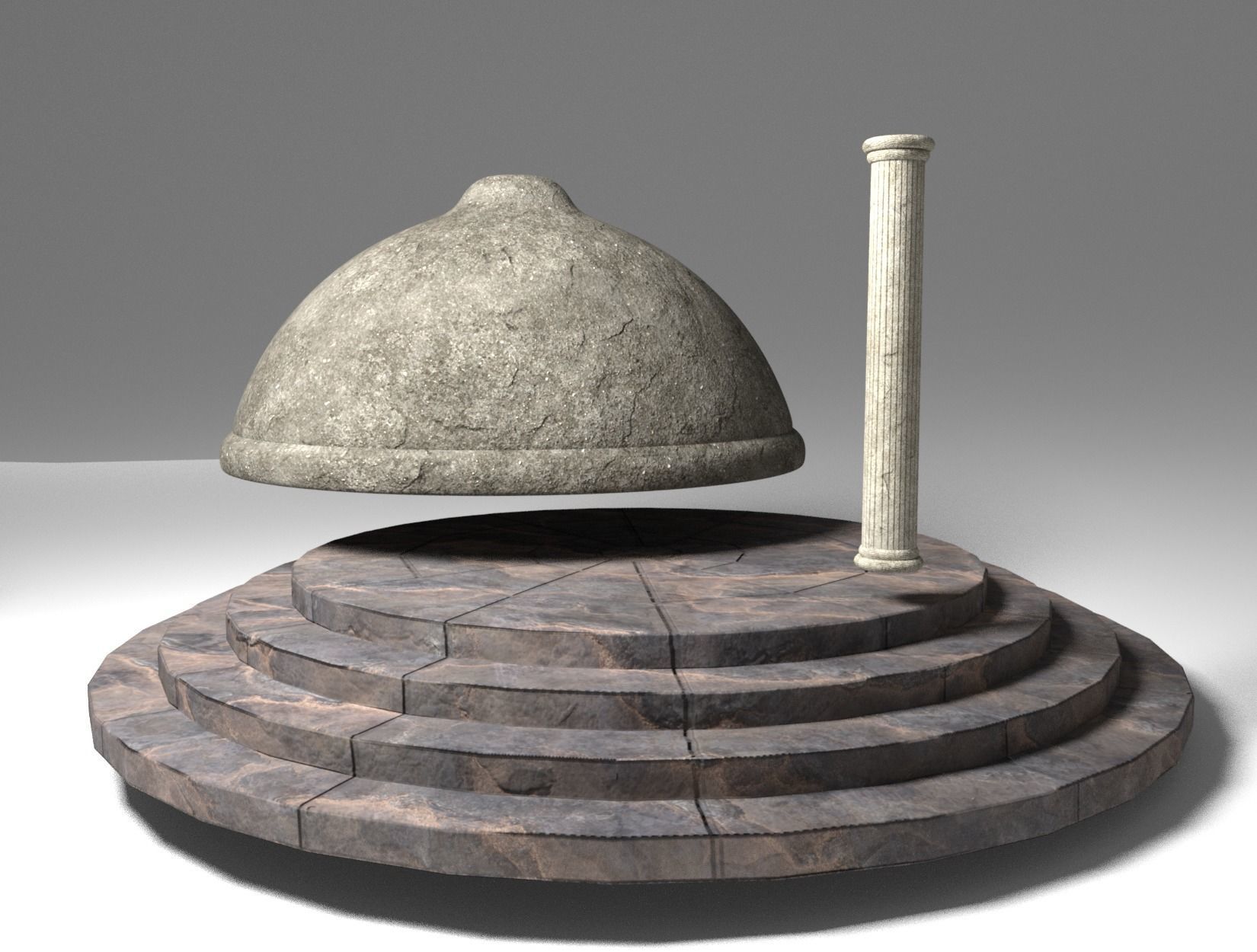 TEMPLE stone gazebo 3D model_10