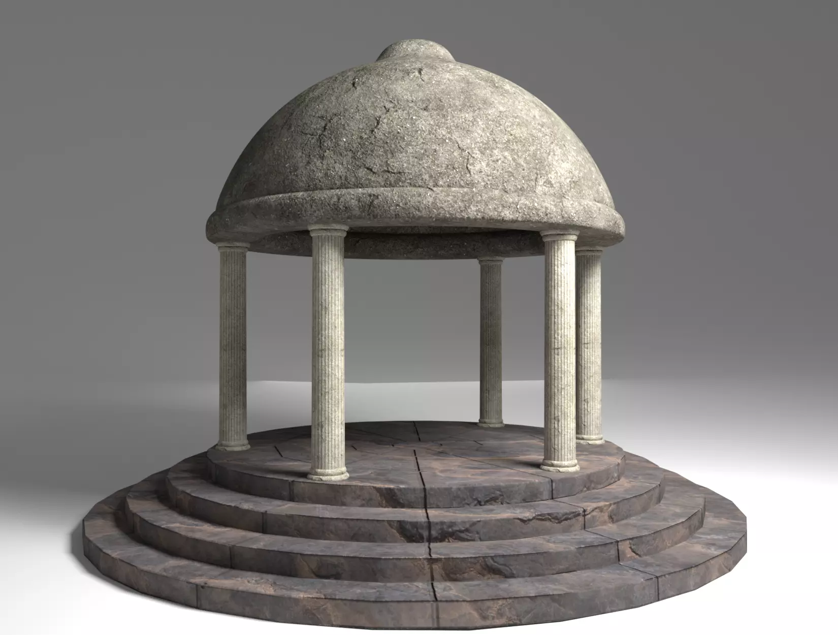 TEMPLE stone gazebo 3D model_0