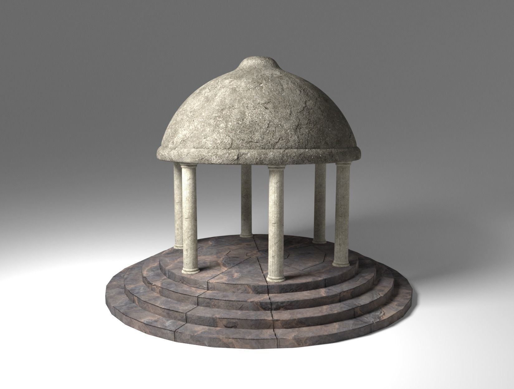 TEMPLE stone gazebo 3D model_6
