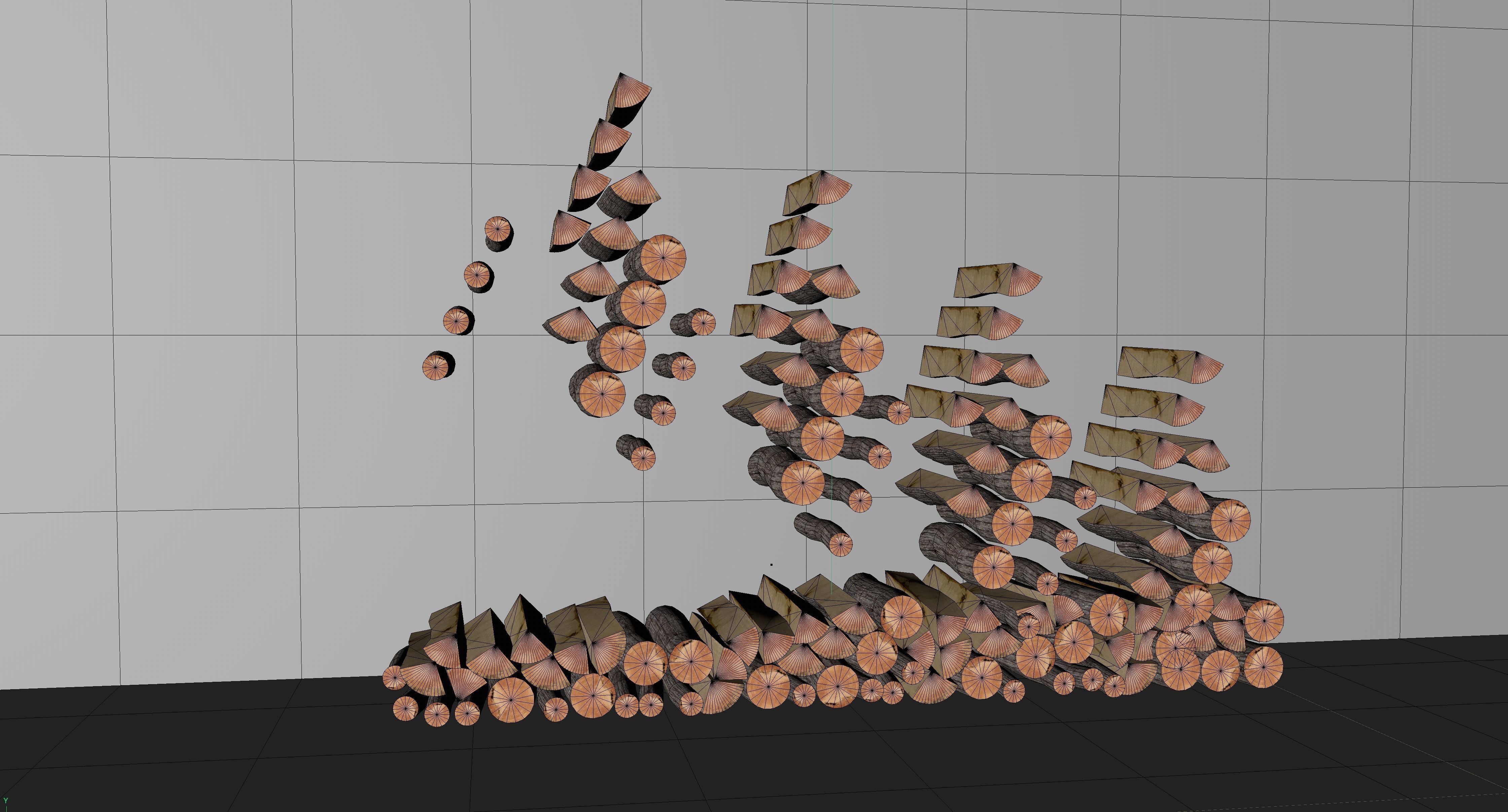 firewood logs stacked 3D model_9