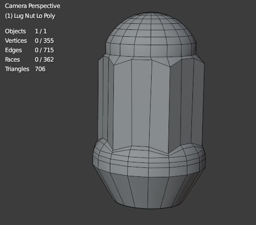Lug Nut Free low-poly 3D model_2