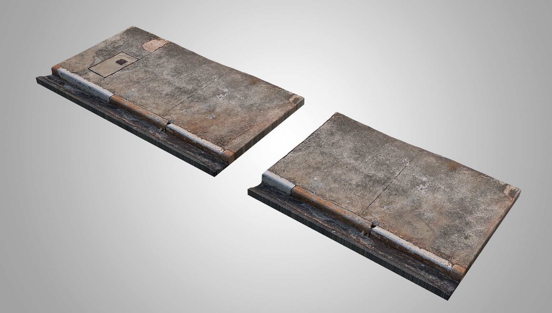 Sidewalk high textured model 3D model_2