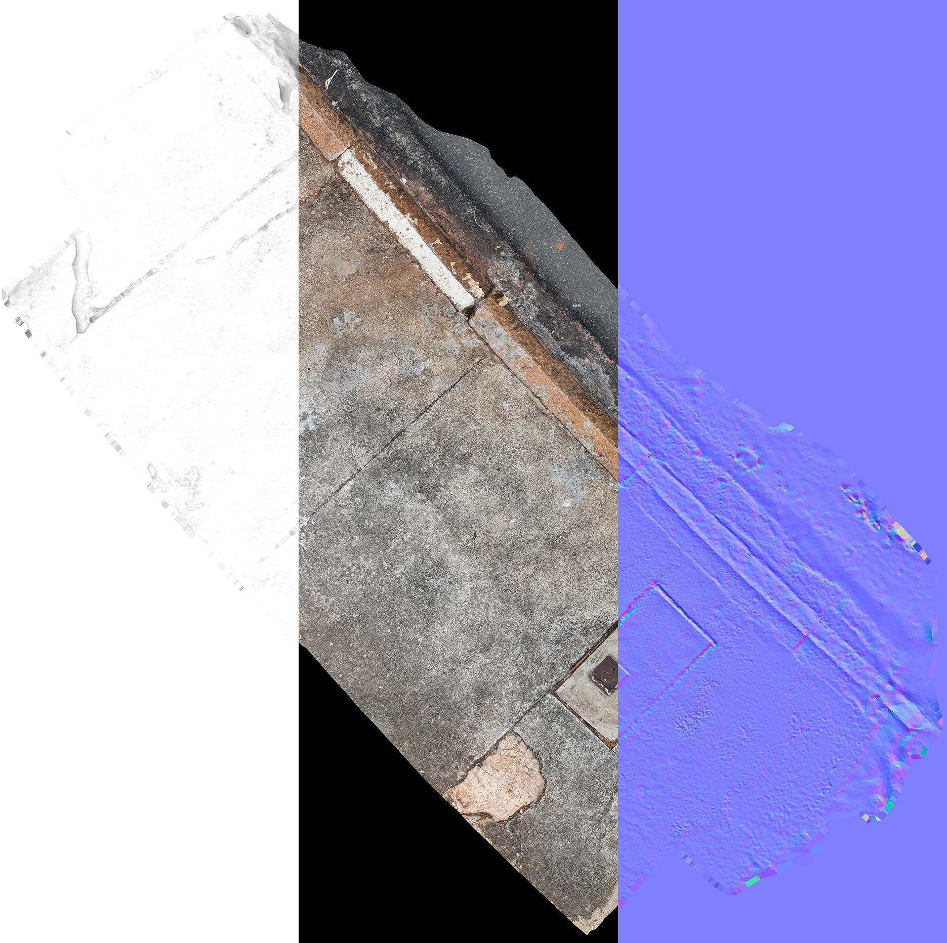 Sidewalk high textured model 3D model_5