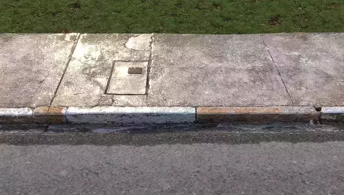 Sidewalk high textured model