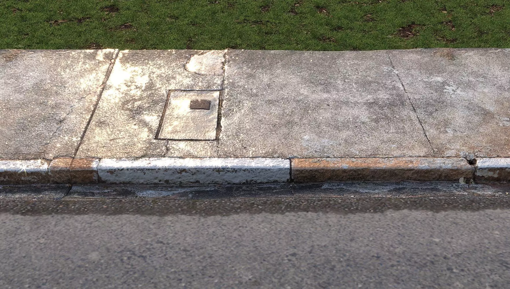 Sidewalk high textured model 3D model_0