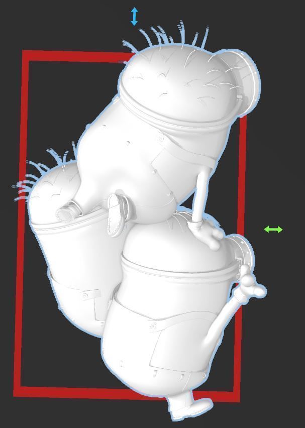 Minions - Group of 3 Friends - HI RES 3D PRINT FILE 3D print model_3