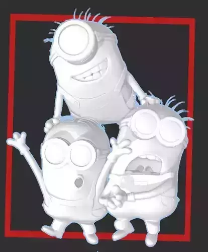 Minions - Group of 3 Friends - HI RES 3D PRINT FILE 3D print model