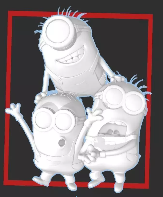 Minions - Group of 3 Friends - HI RES 3D PRINT FILE 3D print model_0