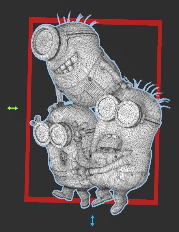 Minions - Group of 3 Friends - HI RES 3D PRINT FILE 3D print model_7