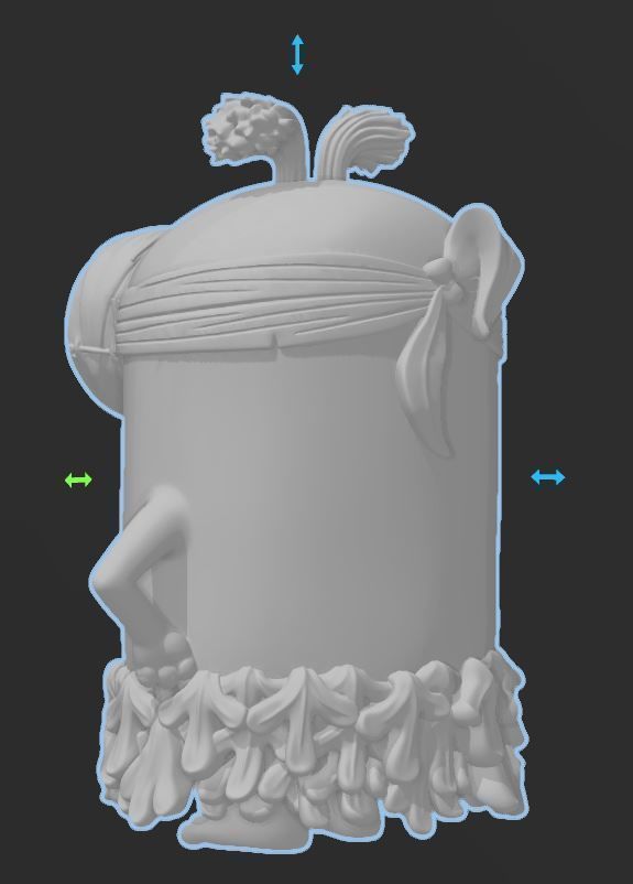 Minions - Jungle Minion with Grass Skirt - HI RES 3D PRINT FILE 3D print model_15