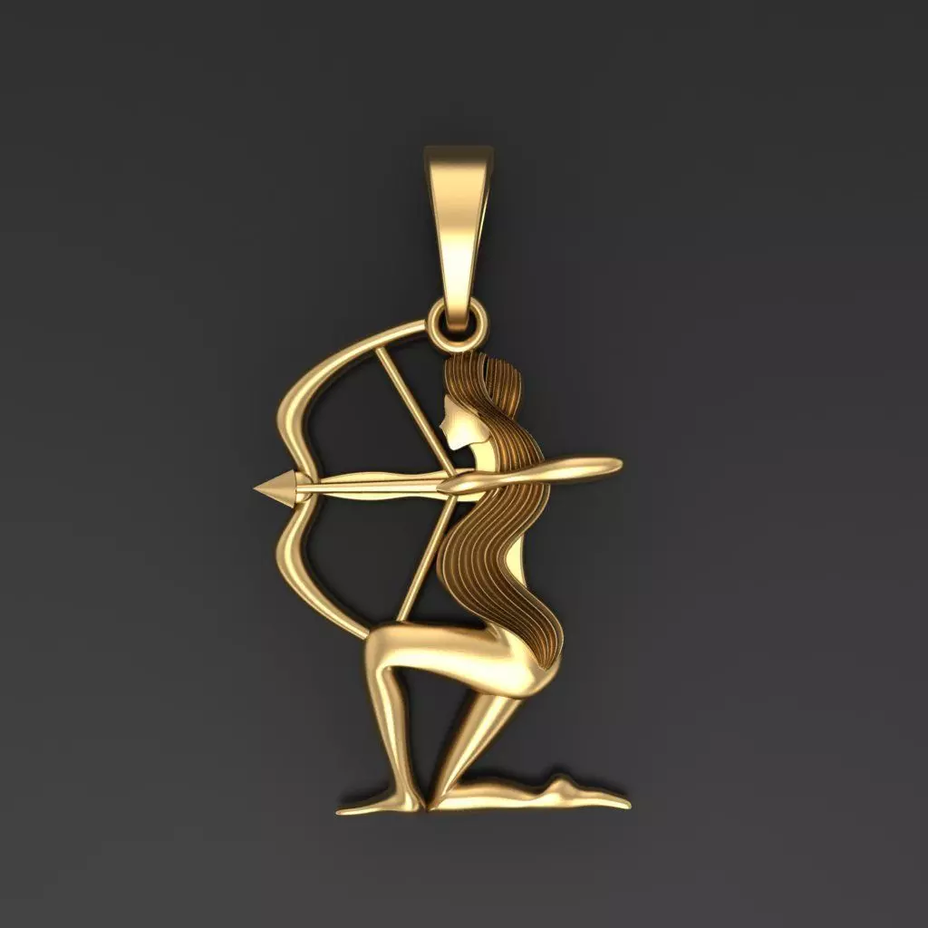 Sagittarius Zodiac Pendant 3D print model_0